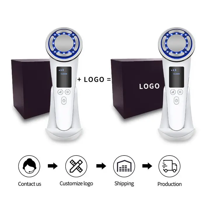 Facial Rejuvenation Pulse Massager NEW Hot Cold EMS Face  & Neck Lifting Skin Tightening Warm Clean Red Light LED  Massager