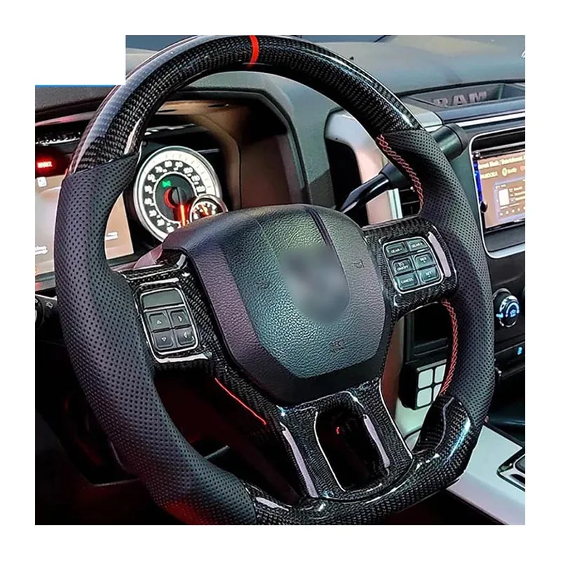 Carbon Fiber Steering Wheel For Dodge Challenger Charger Durango HELLCAT 2015-2020 Jeep Grand Cherokee SRT 2014-2020