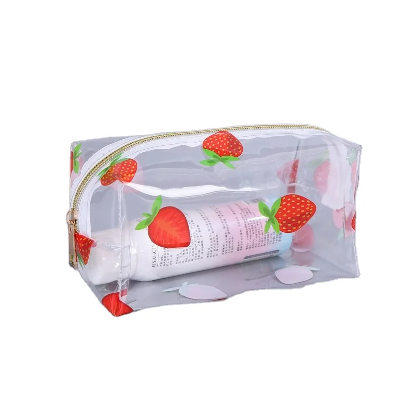 Custom LOGO PVC Cosmetics Transparent Bottled Storage Bags Travel Makeup Cosmetic Bags