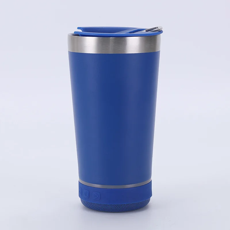 New Arrival custom logo Outdoor Portable Wireless Music Water Bottle16oz BlueTooth Speaker Tumbler For Beer Opener