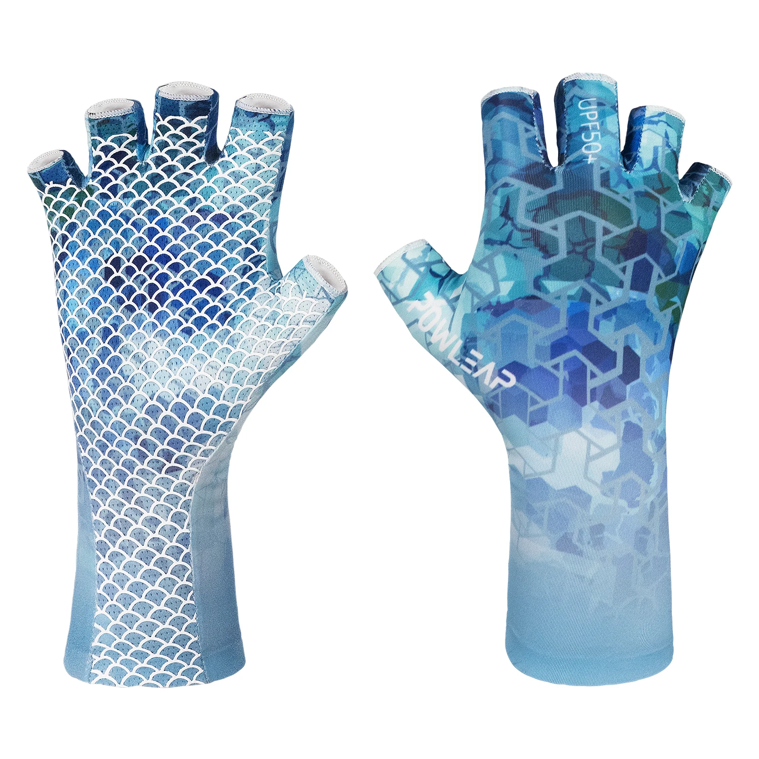 Factory Custom Design Logo Best Fingerless Fly Fishing Gloves UV Sun Upf 50+ Spf 50+ Camo Fishing Gloves for Men Women