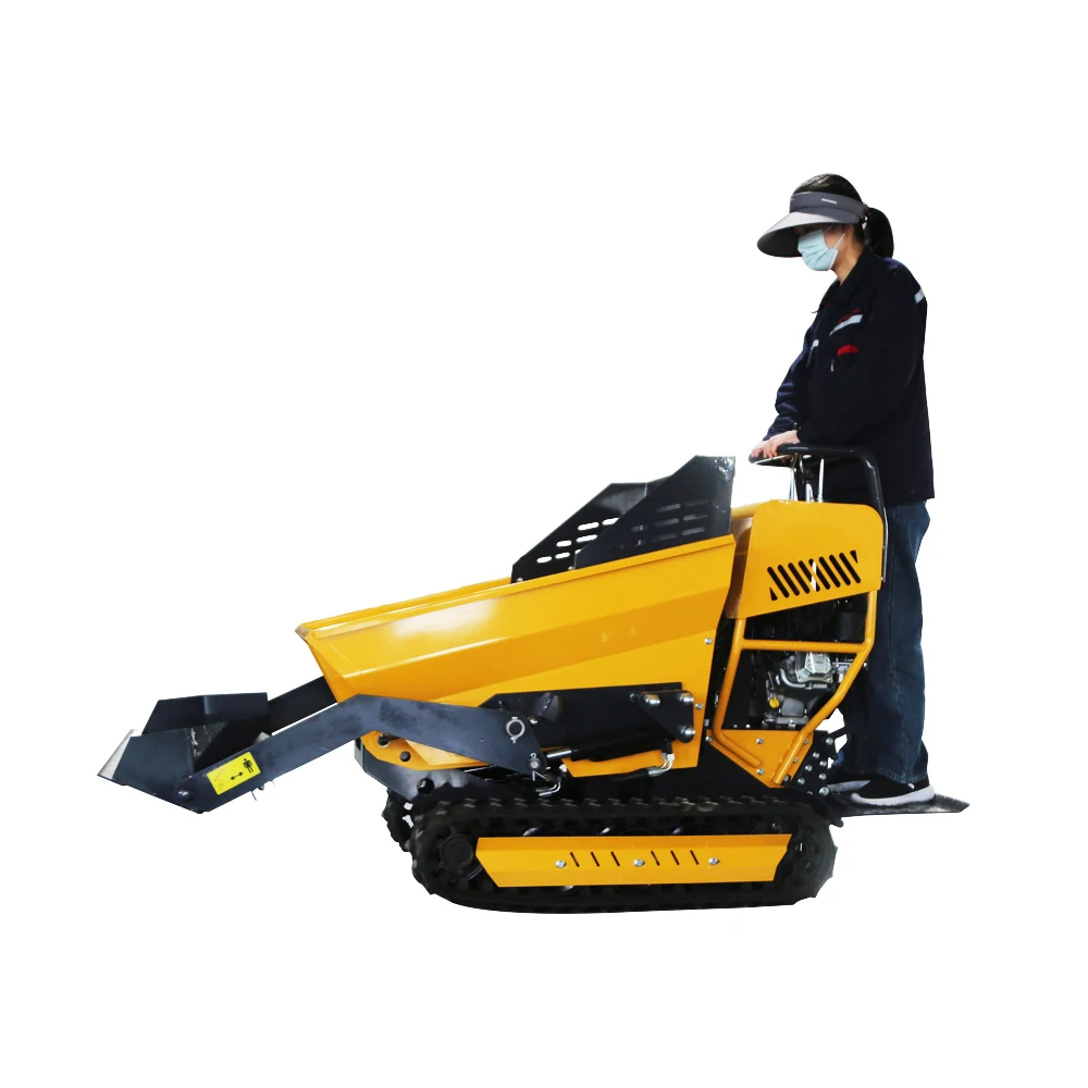 High Efficiency Standing Driving Small Crawler Transporter Hydraulic Dump Truck Multifunctional  Mini Dumper For Farm