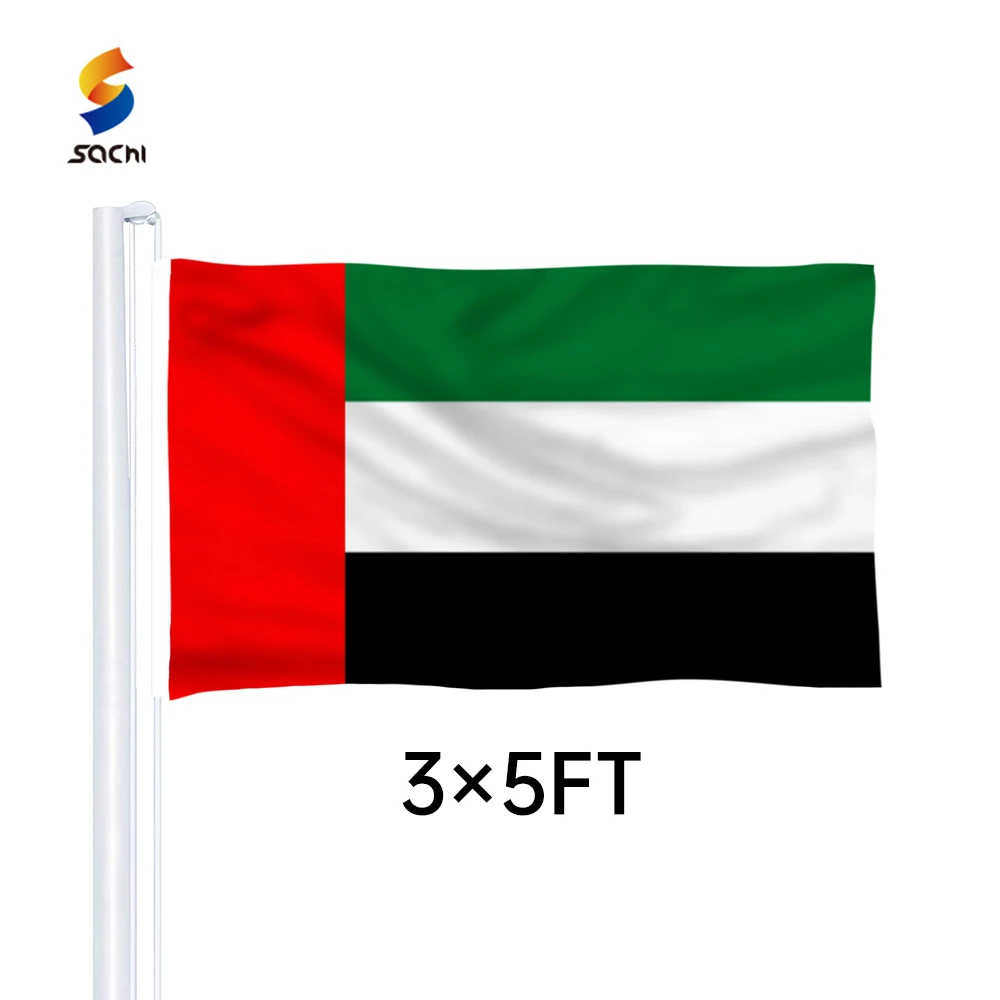 custom one-double sided double sided printing black yellow red jordan weed flag dubai flag