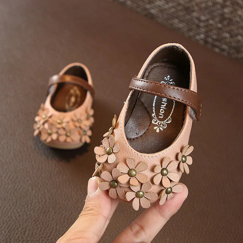 
Summer Baby Flower Shoes Princess Children Non-slip Soft Sole Leather Girls Toddler Shoes 
