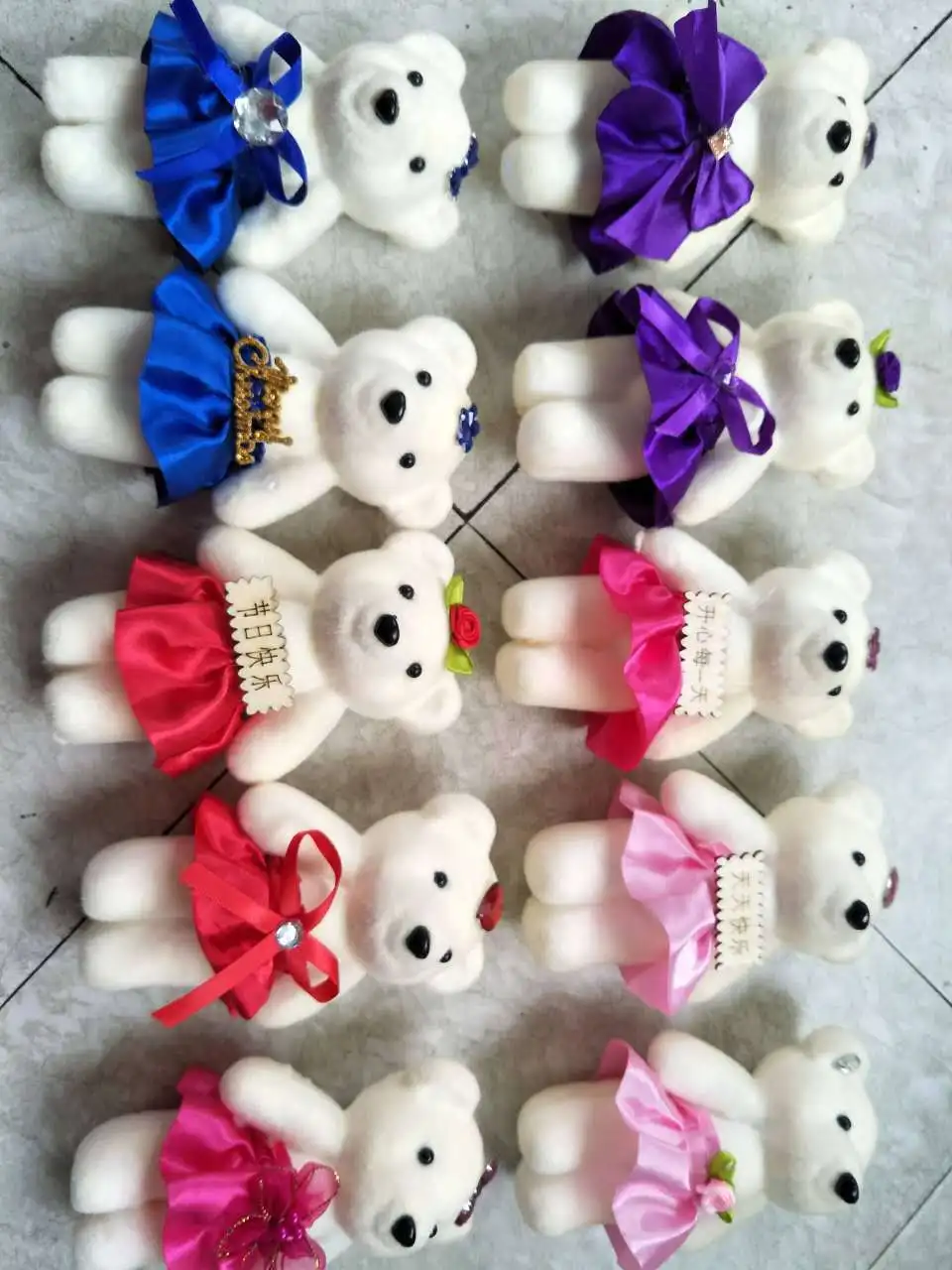 Factory Direct Selling Short Plush Flocking Cartoon Foam Diamond Bear Ice Cream Bear Children Plush Toy Bear