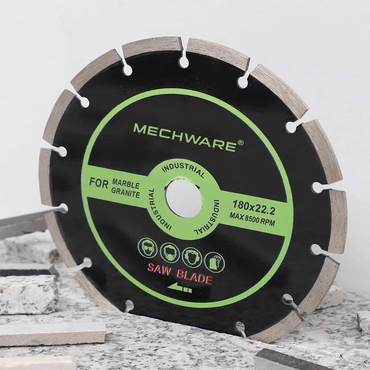 MECHWARE Flat Segment Diamond Cutting Wheel 4inch Wet Saw Tile Cutter