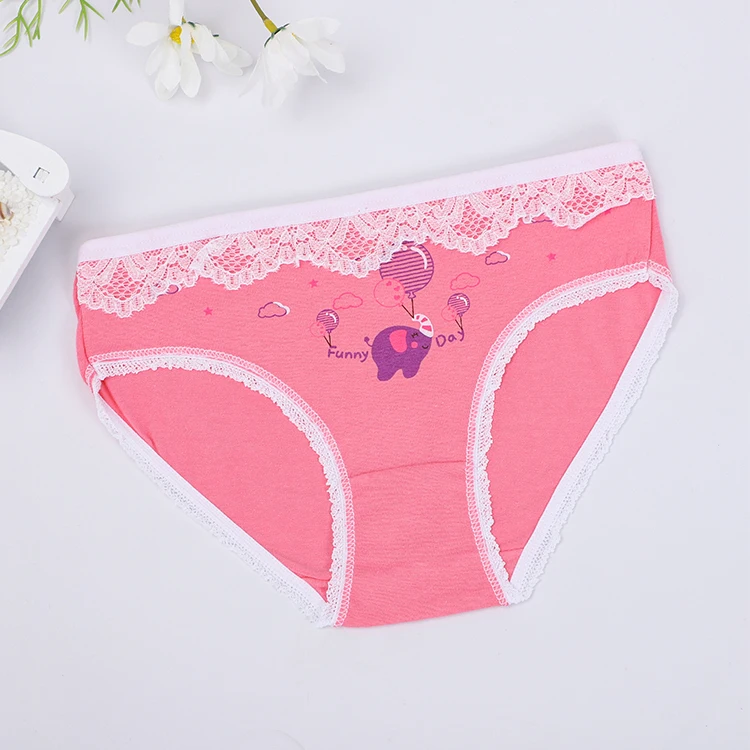 UOKIN kids lace cotton briefs underwear wholesale children panties for girls kids 4-10 ages skin friendly
