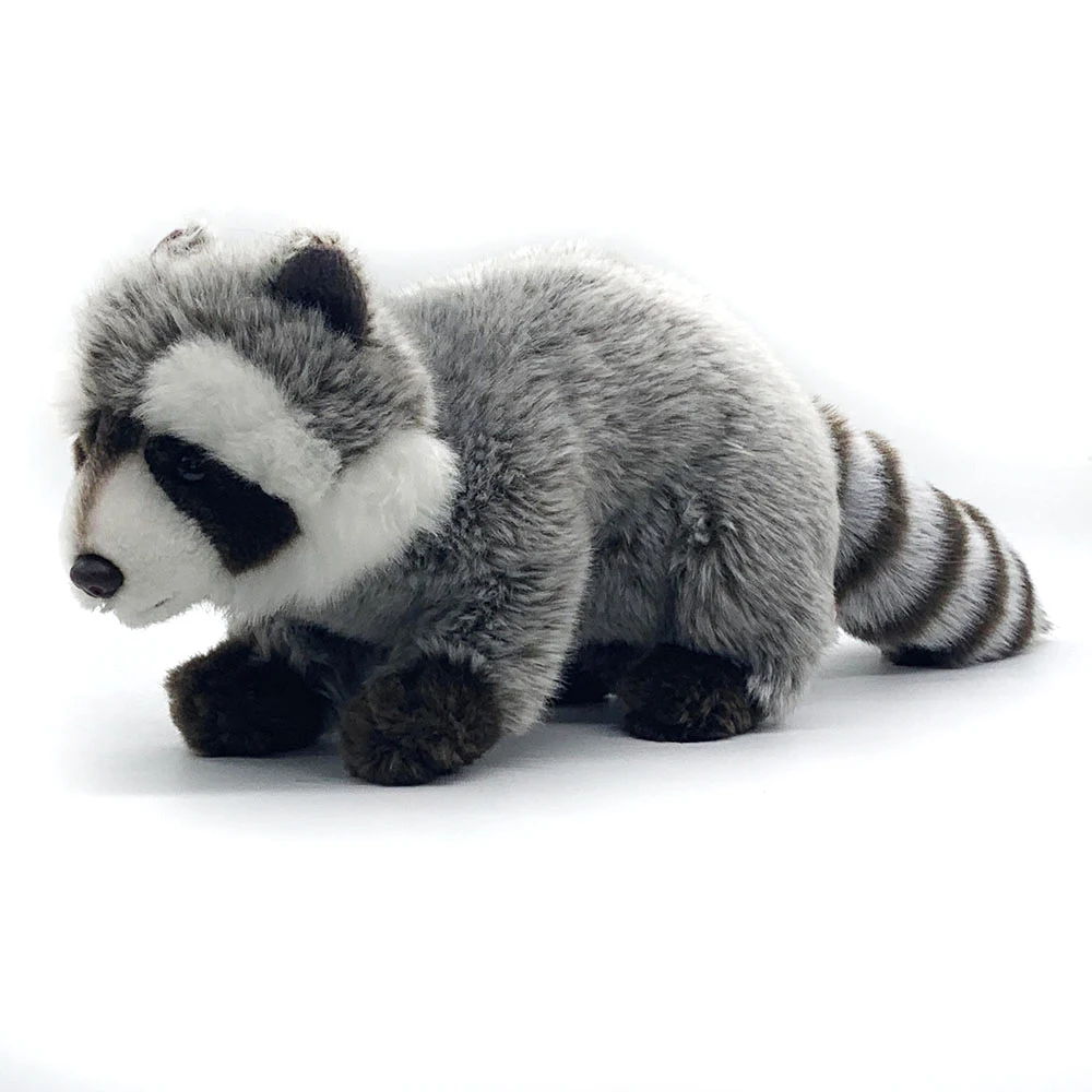 Realistic Organic Cotton Stuffed Animal Wildlife Plush Raccoon For Newborn Baby
