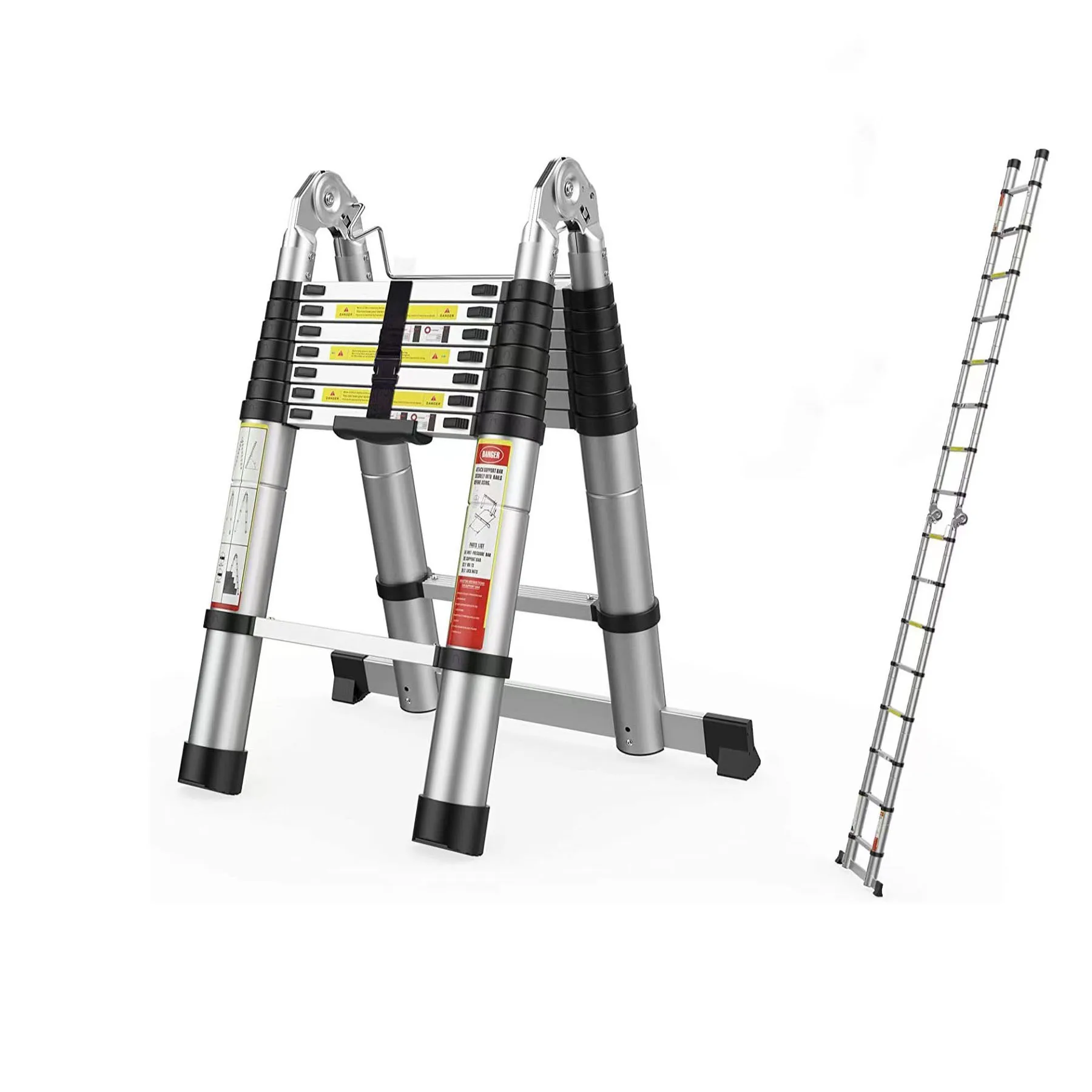 3.8M 13 Steps  en131 Telescopic escaleras Aluminium double sided step ladder