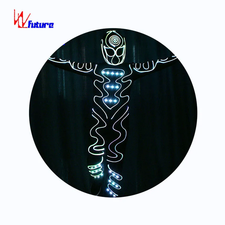 Unisex Customizable LED Robot Costume Economical Future Robot Stage Wear Kids Wedding Ballroom Jazz Dance Sequin Dance Dress