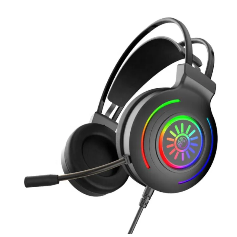 Excellent Stereo Bass Desktop Universal Wired Microphone Static RGB 7.1 Computer Headphones E-sports Gaming Headset for Laptop