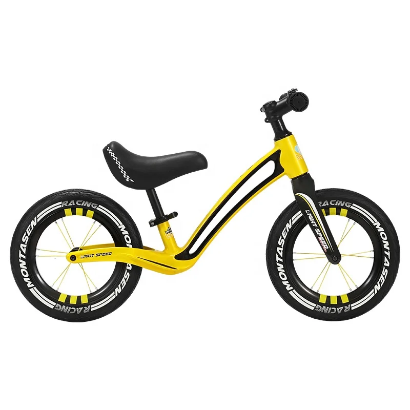 Montasen New Design 12 Inch Magnesium Alloy Kids First Balance Racing Bike Bicycle Ride on Car Toy