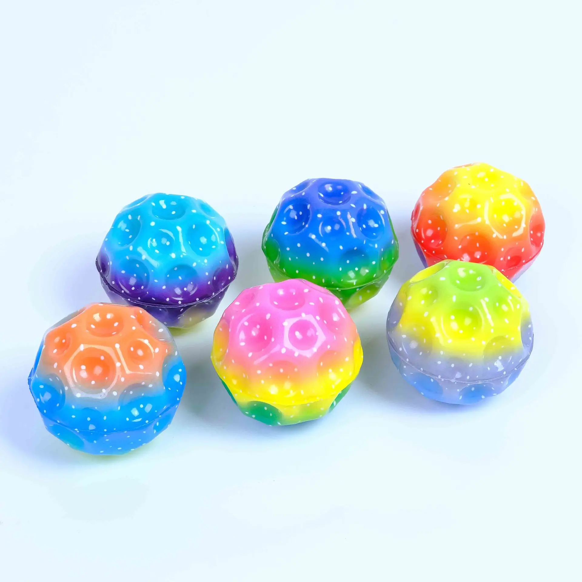 Moon Ball Manufacture High Bouncing 6.3cm 6.5cm PU Foam Pop Hopper Colorful Water Sports Ball with Custom Logo for Kids