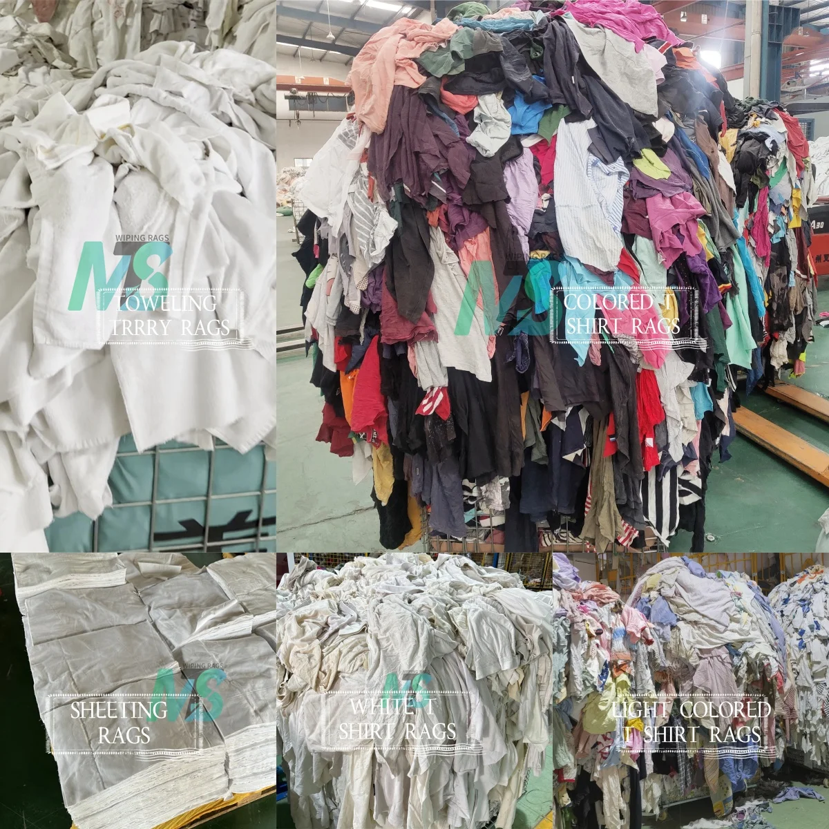 Multipurpose Textile Waste Comercializadora De Trapo Industrial Cotton Waste Knit Rags Cut Reclaimed Rags