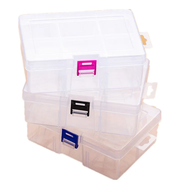 6 Compartments Screw Jewelry Bead Container Portable Cheap Pill box Adjustable Jewelry Storage Case Container