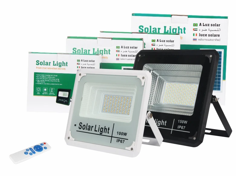 Hot Popular Solar Flood Light 100W Low Power Consumption IP67 Solar Charging Rain And Lightning