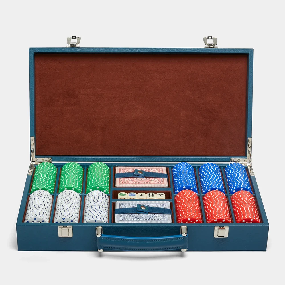 Leather Box Poker Set 500 Chips