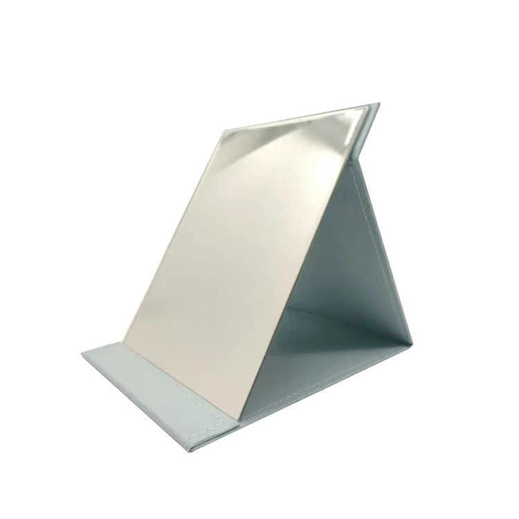 PU Folding Faux Leather Cosmetic Mirror Makeup Mirror Rectangular Table Princess Dressing European Mirror