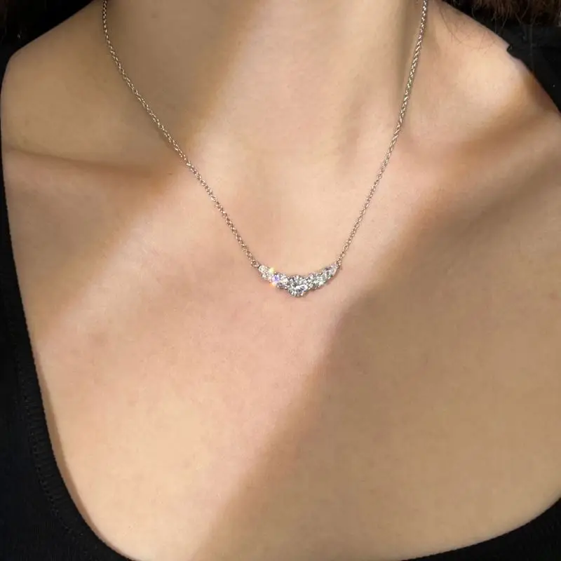 Dylam New Style Popular Customize S925 Sterling Silver Necklace Cubic Zircon Diamond 18K Gold Plated Necklaces For Women Chains