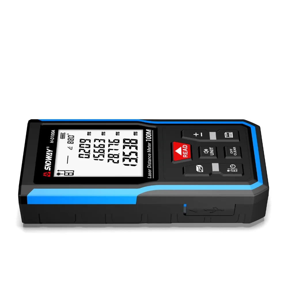 SNDWAY лазерный дальномер 100 м дальномер измерительный инструмент портативный перезаряжаемые цифровой лазерный дальномер