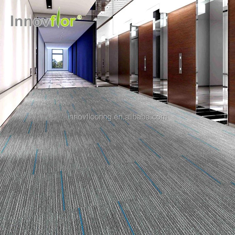 High Quality Comercial Use 50*50cm Bitumen Backing Stripe Carpet Tiles 100x100 For Office