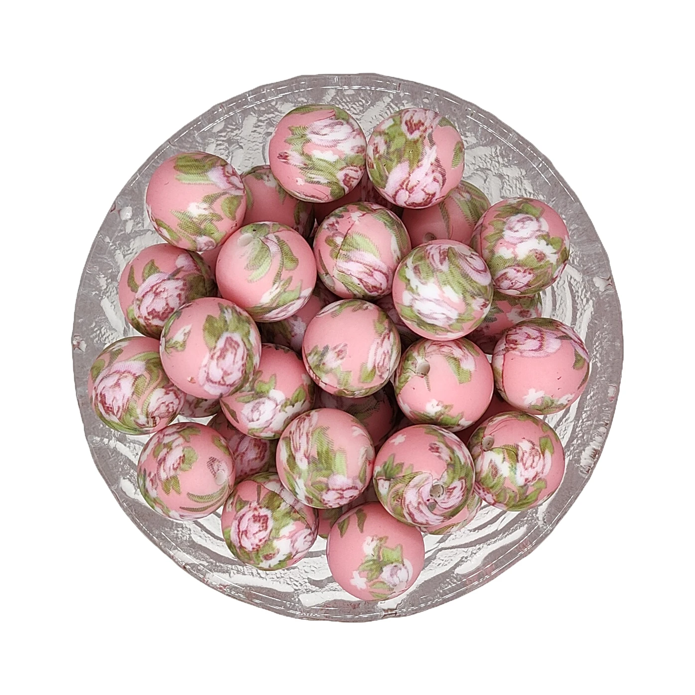 Diy Necklace Bracelet Accessory Beads 15mm Floral Silicone Focal Beads Infants Silicone Teething Loose Beads