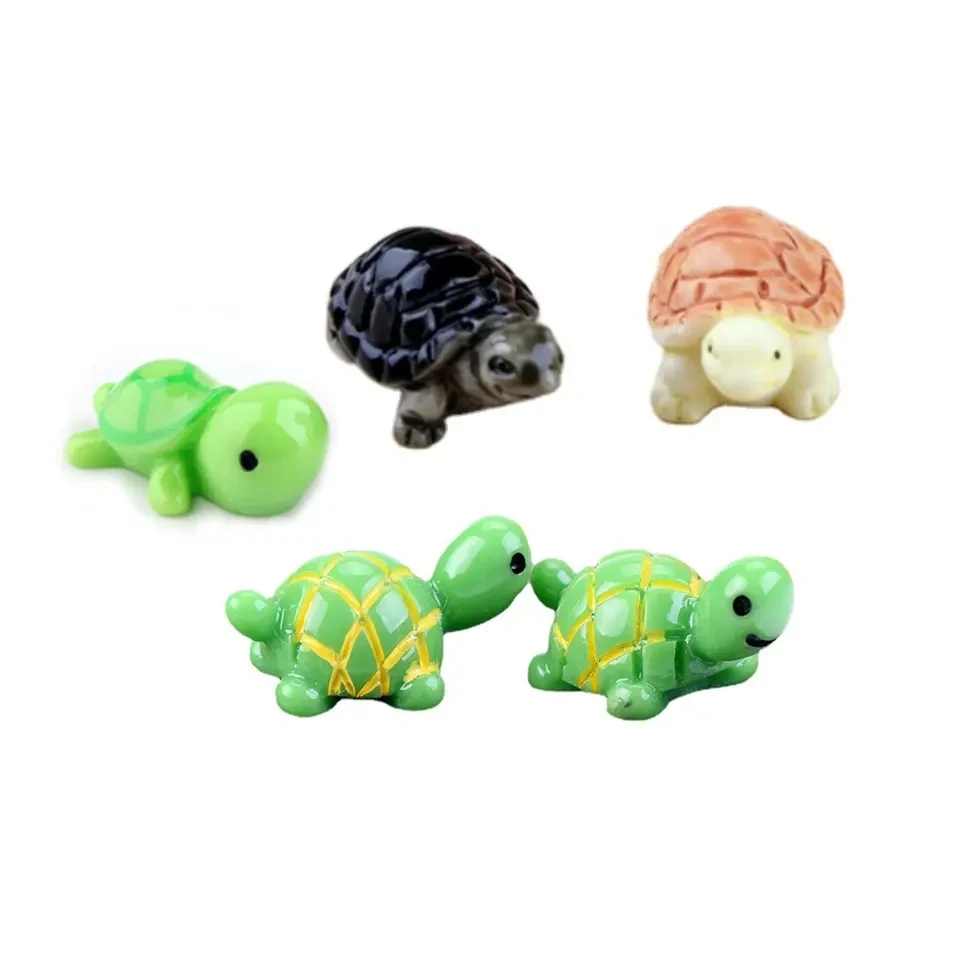 cute cartoon small 3d artificial tortoise design diy accessories resin cabochon for dollhouse keyring