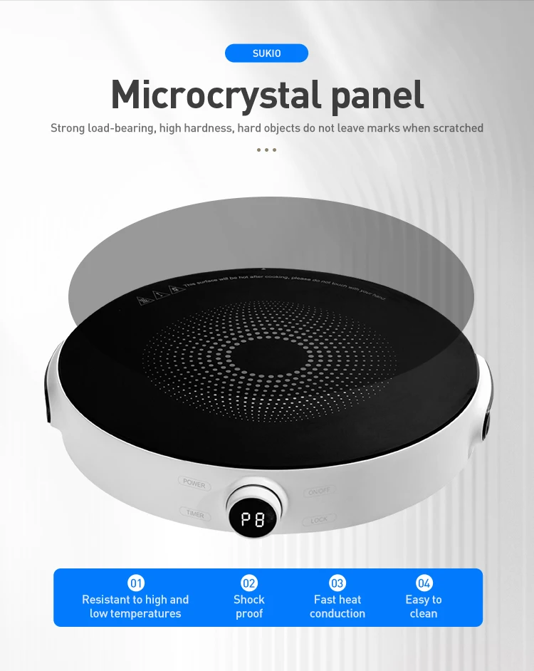 Free Standing Induction Cooktop Round Shape Induction Hob Temperature Intelligent Control Induction Cooker