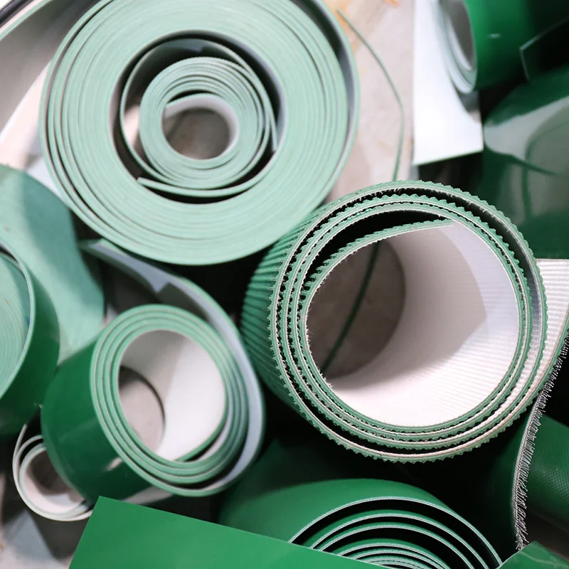 PVC Conveyor Belt Green White Light Plane Assembly Line Industrial Transportation Climbing Synchronous Bel