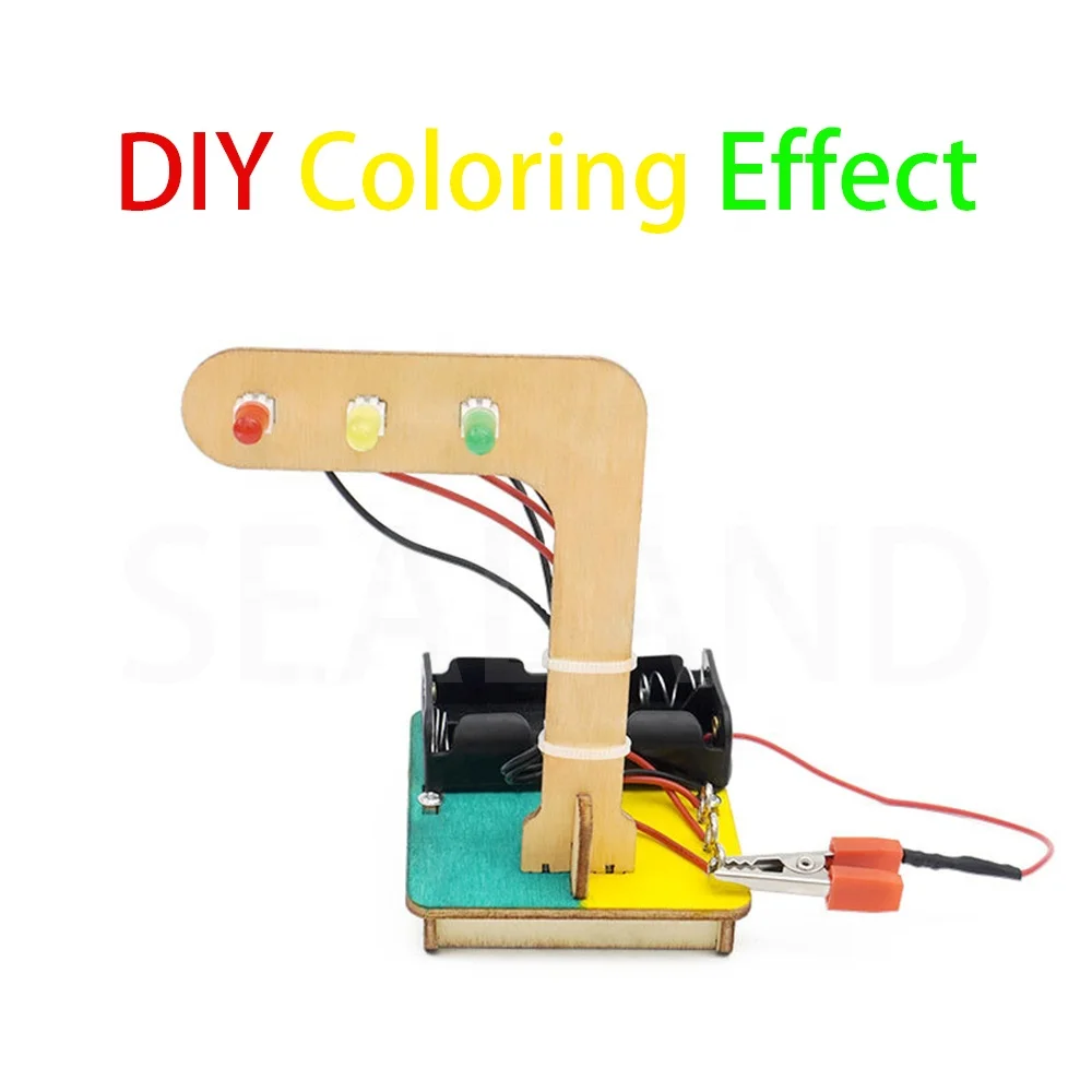 DIY Wooden Hand Cranked Generator D-11A Kids Physical Gear Science Experiment Kits Educational Teaching Games Wooden Puzzle Toy