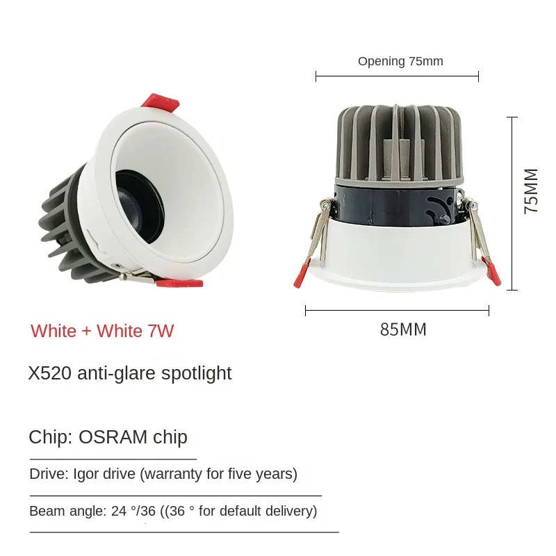High Quality Aluminum Housing Ceiling Recessed SMD hotel cafe decoration ceiling lamp wholesale recessed led down light