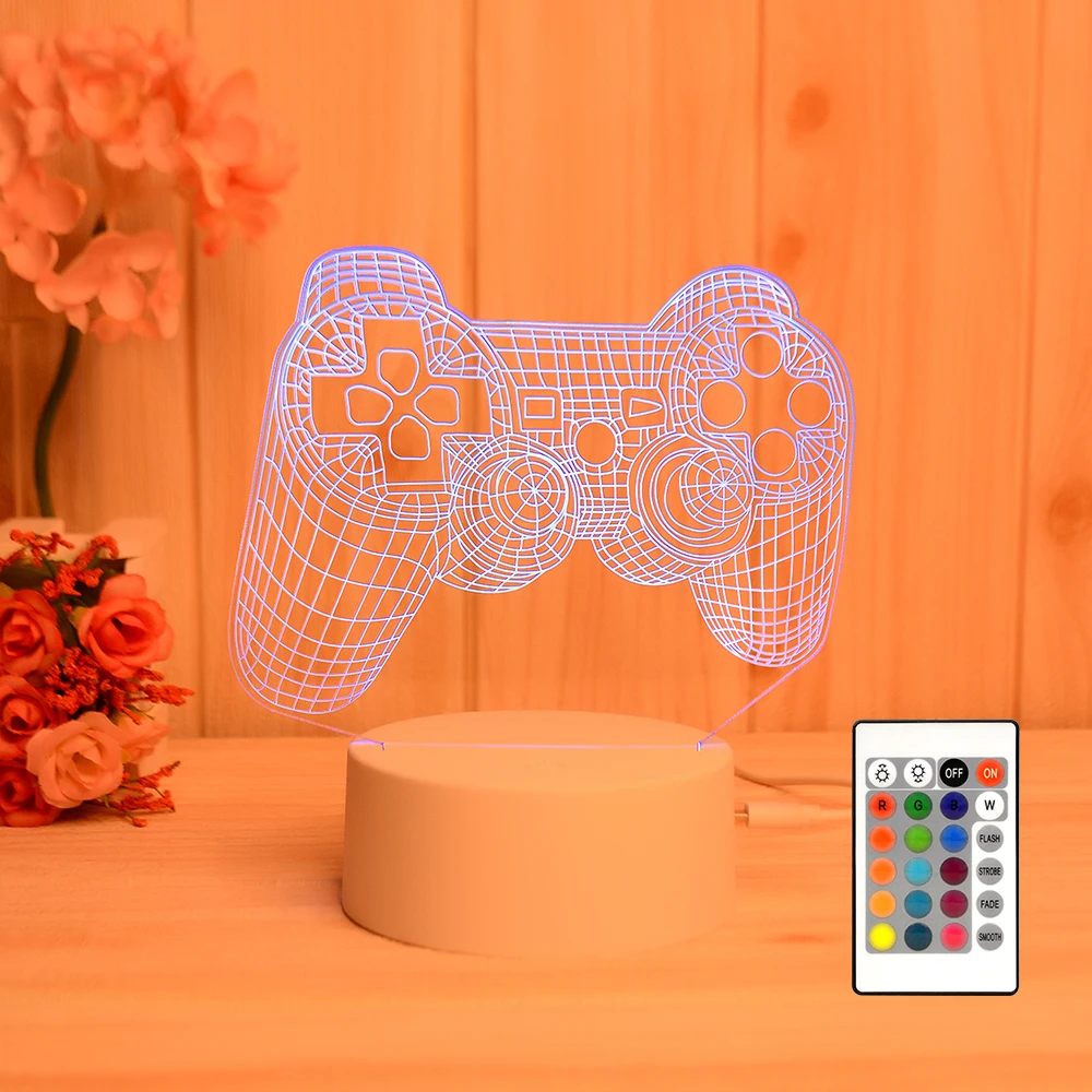 3D Night Lamp Gaming Room Desk Setup Lighting Decor on the table Game Console Icon Logo Sensor Night Light