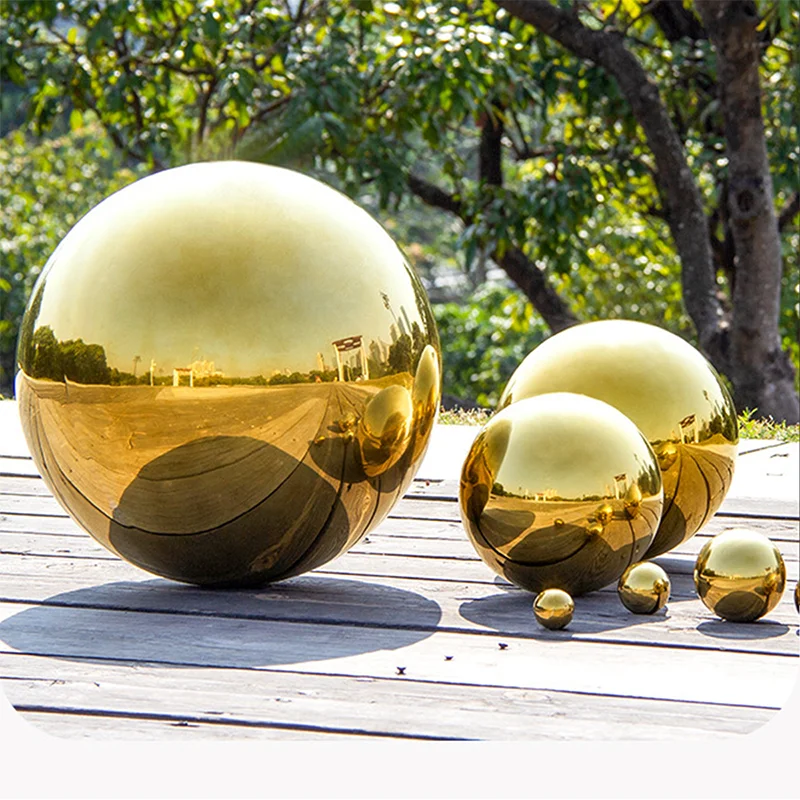 Golden Plated Hot Selling High Quality Stainless Steel Decoration Balls Mirror Polishing Hollow Ball