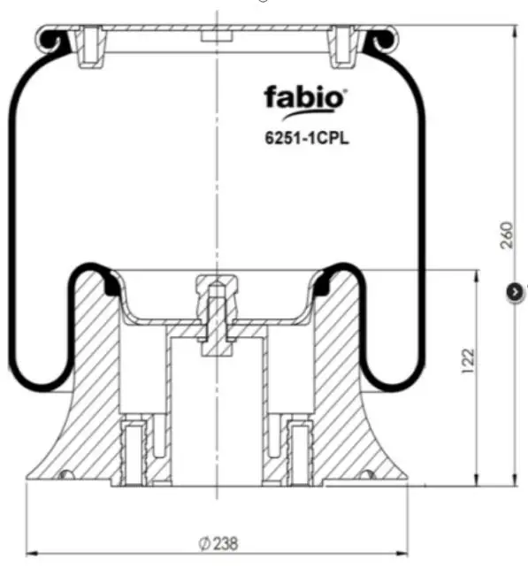 Air Spring With Steel Piston 1402423 1865759 1314903 Firestone W01-M58-6251/Goodyear 1R11-826/Contitech 50046