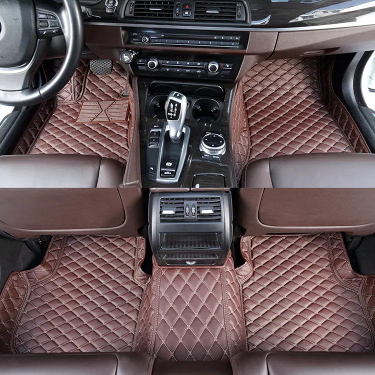 Special custom size full set luxury leather right hand drive car mat 5d