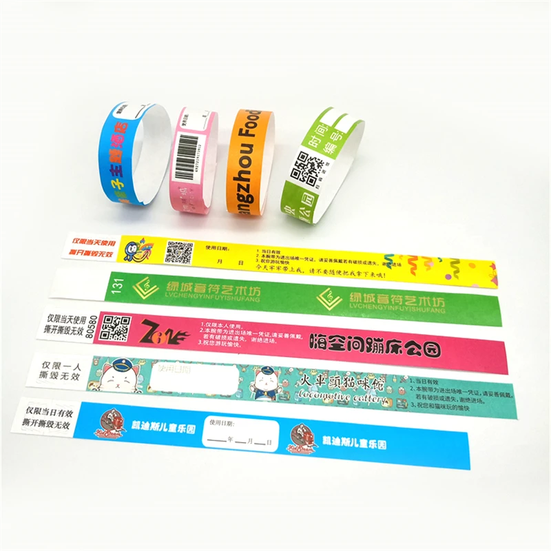 Promotional Disposable waterproof Wristband Custom Tyvek Wristband Paper Bracelets Tyvek Wrist Bands For Events