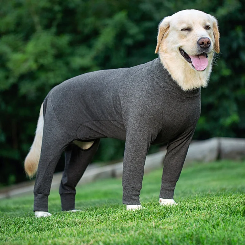 Large Dog Stripe Pajamas Post Surgery Wear Full Coverage Dog Pjs Recovery Sterilization Suit Pet Clothes