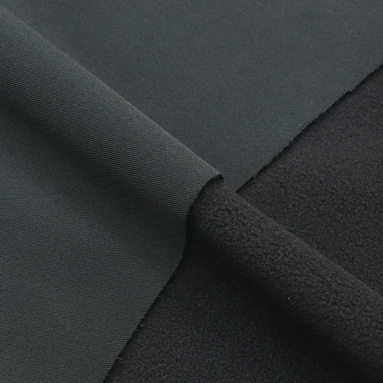 Medium weight functional 150D/144F polar fleece fabric twill bullet knitting fleece fabric for garment