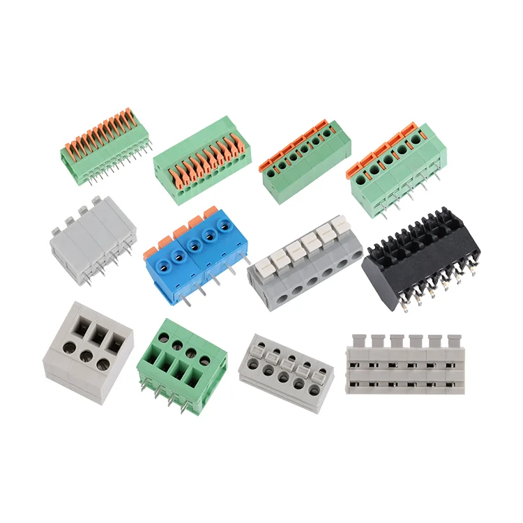 Factory manufacturer spring terminal block 2.54mm 3.5mm 5.00mm 5.08mm screwless terminal block