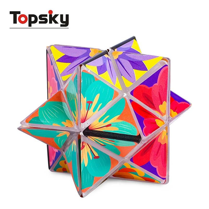 Creative Education 3D Changeable Magnetic Magic Cubes Puzzle Fidget Toys Colorful Folding Puzzle Cube Plastic Toys For Kids