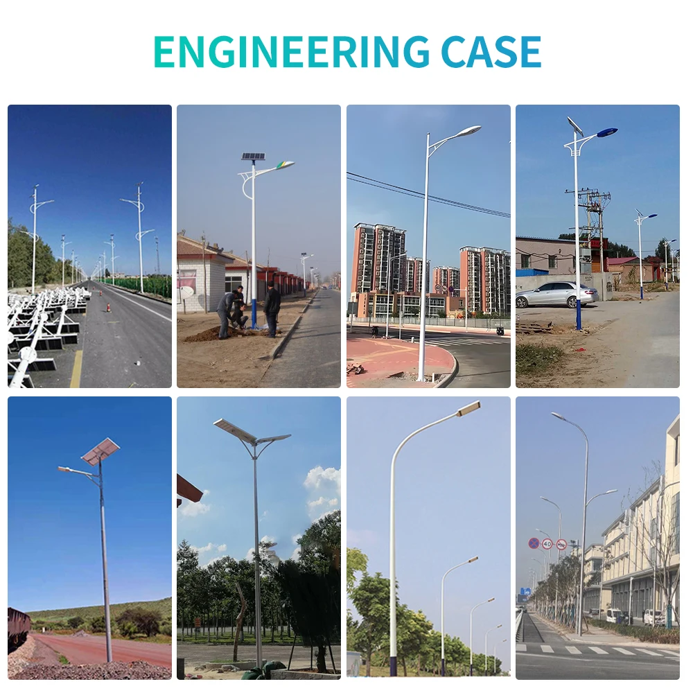 Steel Q235 Lamp Post Galvanized 5M 6M 7M 8M 9M 10M 12M Outdoor Street Lighting Pole