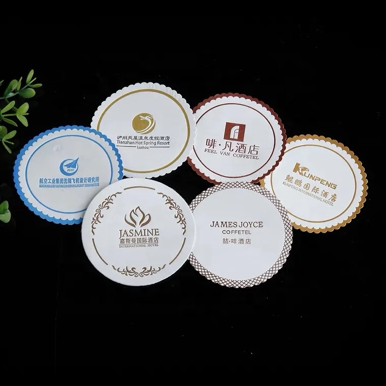 Disposable Round Absorbent Hotel Supplies custom Paper Drink Coaster Home Hotel Traveling Spa