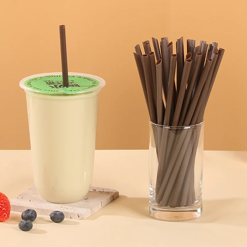 Disposable Coffee Stir/straws- Made from Coffee Ground- 100% Compostable Biodegradable Drinking Straws Best Cocktail Stirrers