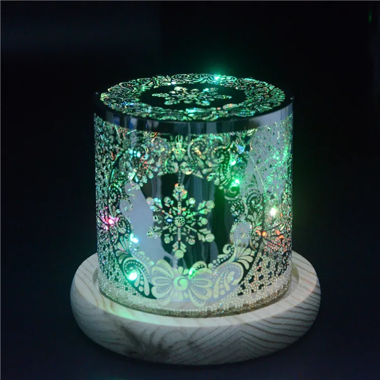Ночник RGB под заказ декоративная проекционная цветная светодиодная лампа с металлическим узором комнатный Настольный Led светильник для украшения дома