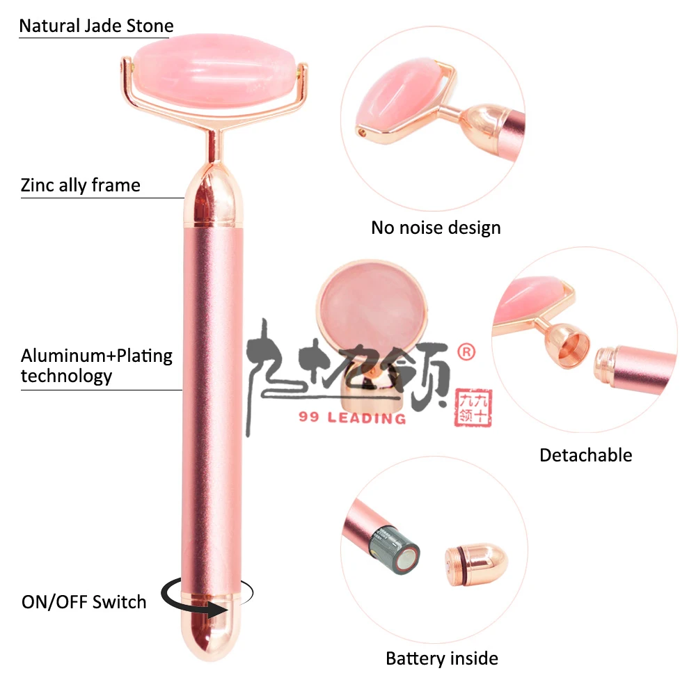 High Value Sassy and Chic Jade Skin Rejuvenation 2 in 1 Best Face Massage Jade Roller Lymphatic Drainage