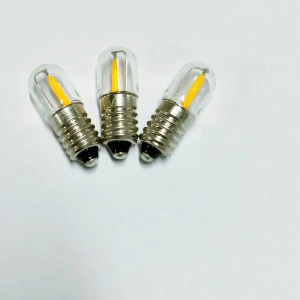 Led Filament Bulb E10 6.3V 12V 24V Round Top Auto Miniature Signal Bulb E10 0.3-0.5W Pinball LED Bulbs