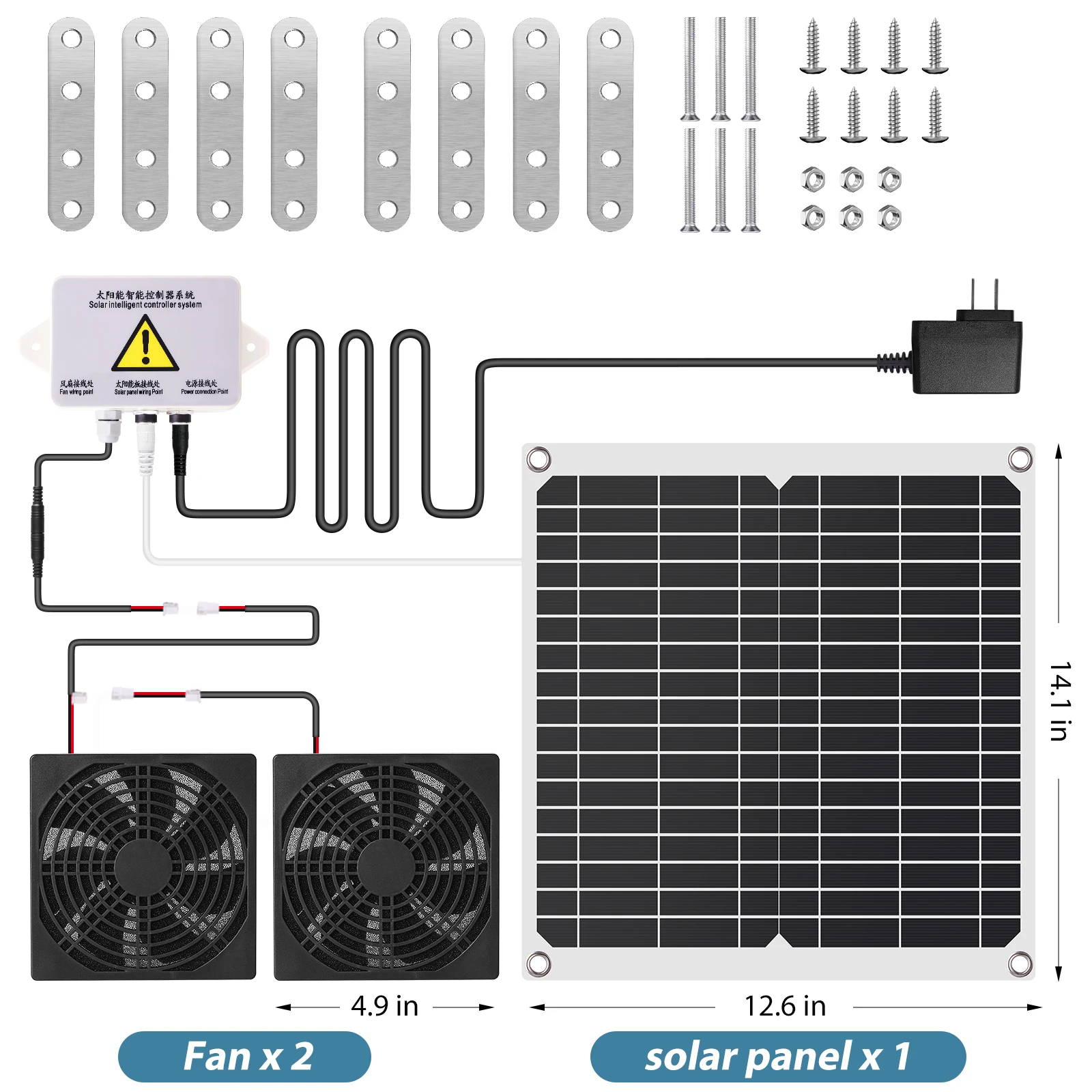 Waterproof Solar Exhaust Fan Greenhouse Ventilation System Cooling Ventilation Exhaust Fan for Poultry Farm