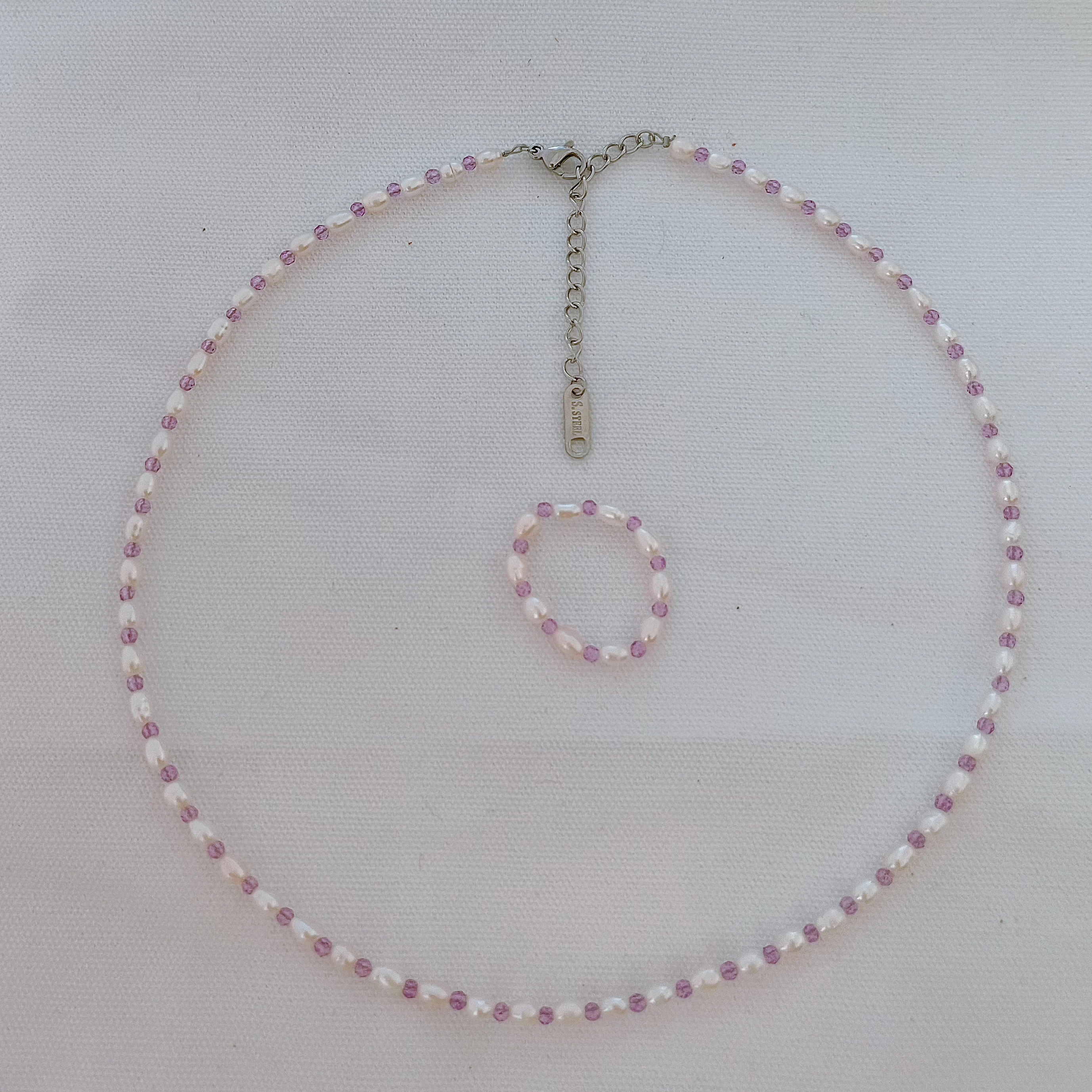 2024 Summer jewelry Mini 2-3 mm natural freshwater pearl necklace crystal purple beads necklace for women delicate necklace