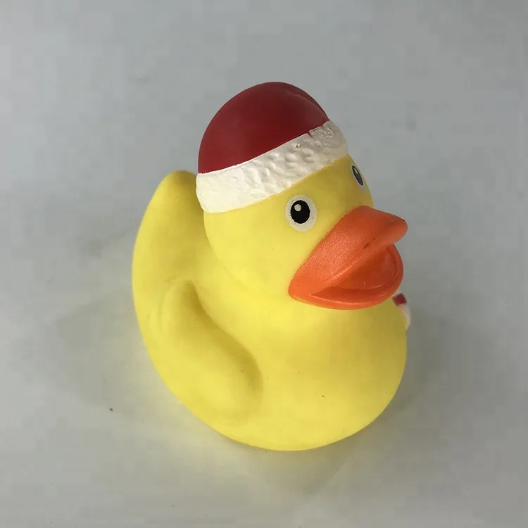 OEM/ODM Custom Design Unisex Plastic Santa Rubber Ducks Bath Toys Funny Baby Christmas Toys with Your Own Logo