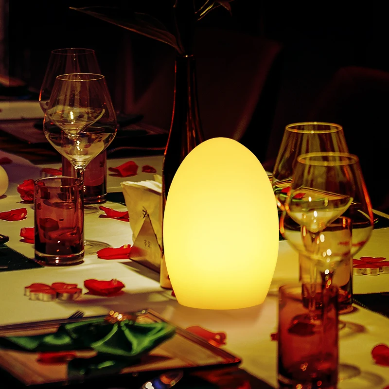 OEM Modern Top Atmosphere Lamp Home Decor Egg-Shaped Cordless Magnetic Suction Charging Portable Decorative Garden Table Lamp